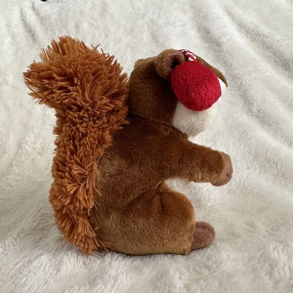 Frankford Winter Chipmunk Squirrel 6” Plush Holiday Earmuffs Ribbon Stuffed Toy - Picture 3 of 5